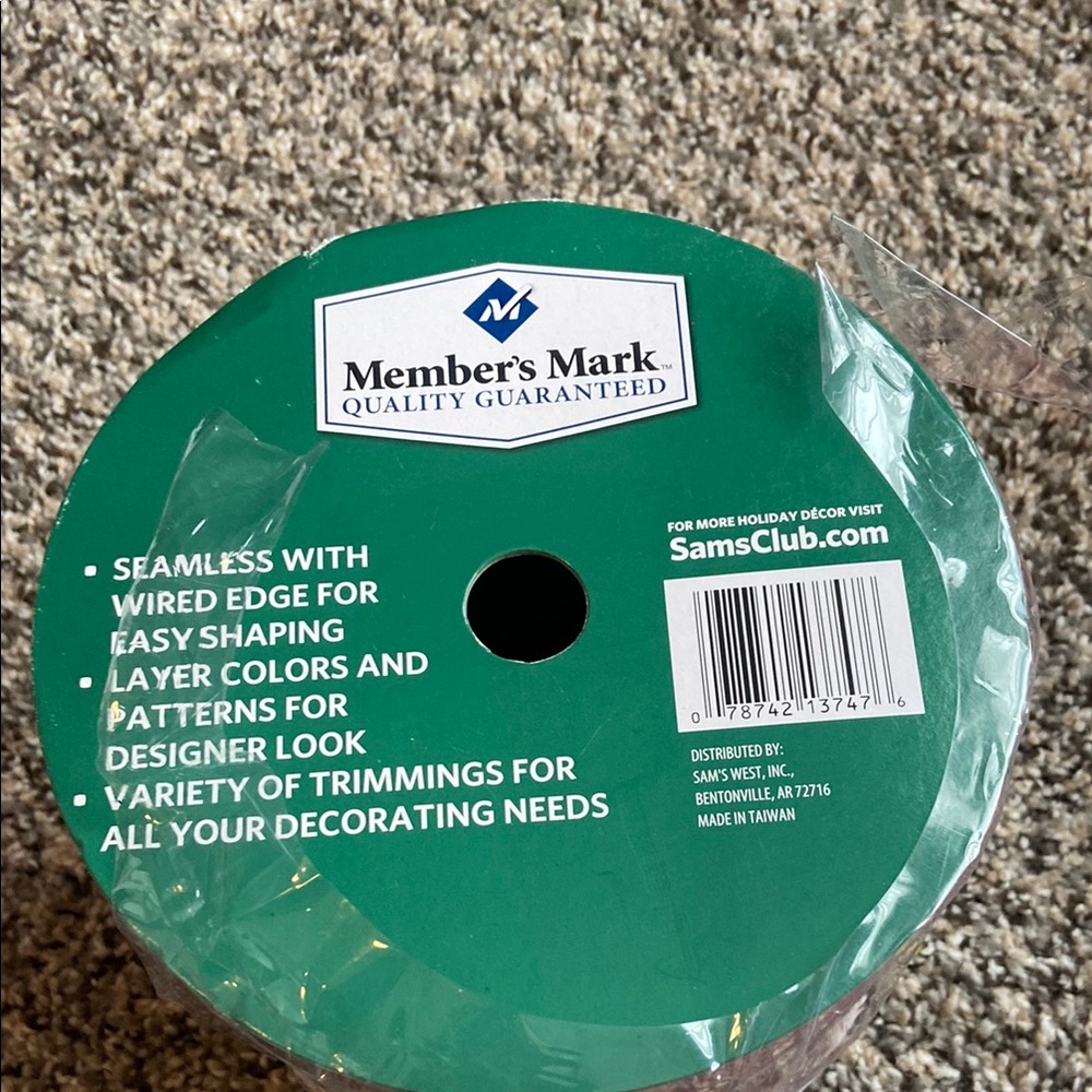 Member's Mark Wired Edge Ribbon